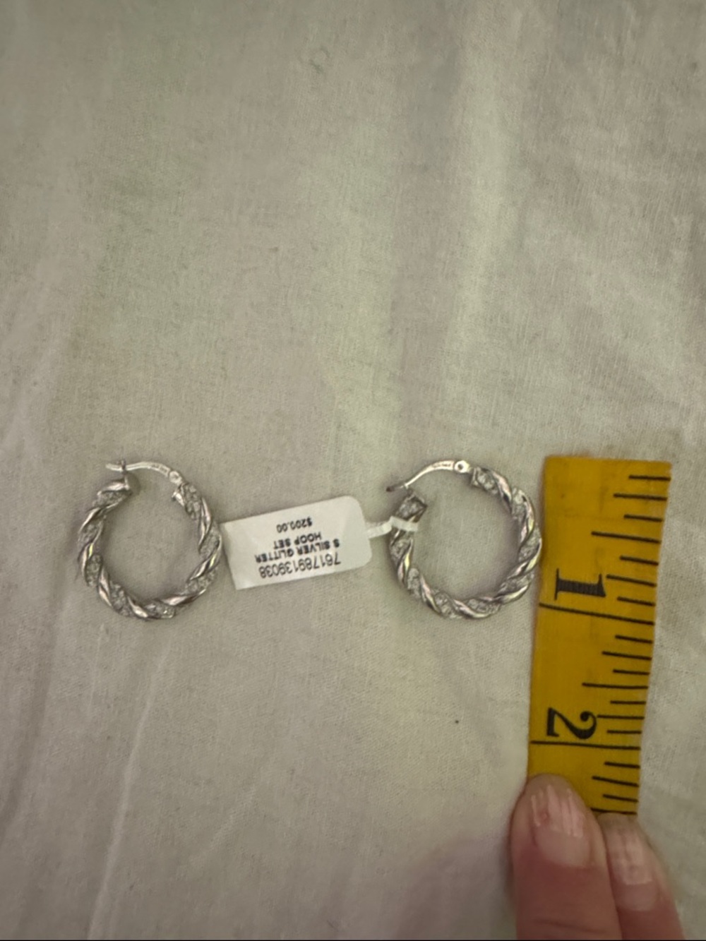 Sterling Silver Twisted Hoop Earrings - Silver
